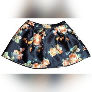 Lara Fashion Mini Full Ruffle Floral Skirt Size Large NWT